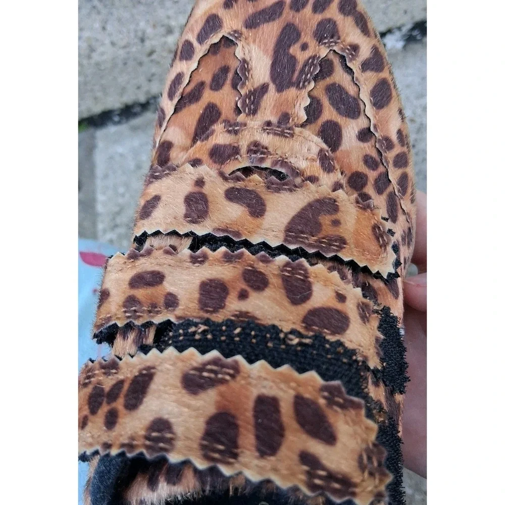 Camila‎ Coelho Bastion Leopard Print Strap Shoes 6 Very Cool Boho EUC
